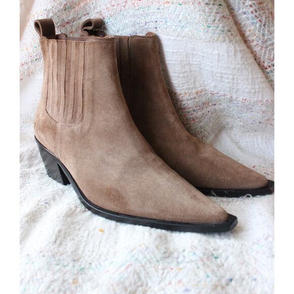 Anine Bing Brown Roy Suede Western Chelsea Boots Size 40 - Picture 6 of 7